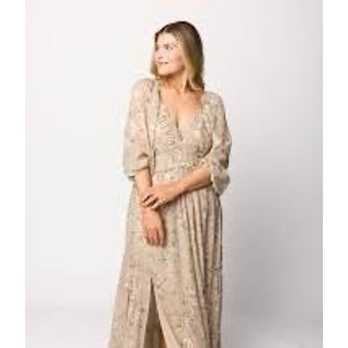 Worth Collective Daphine Maxi Dress Women Small Pink Beige Nwt Floral